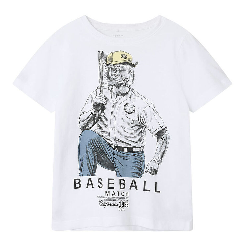 Name It T-shirt - NkmDoy - Bright White/SPRING LAKE