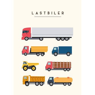 Citatplakat Plakat - Børneplakat - Lastbiler - A3