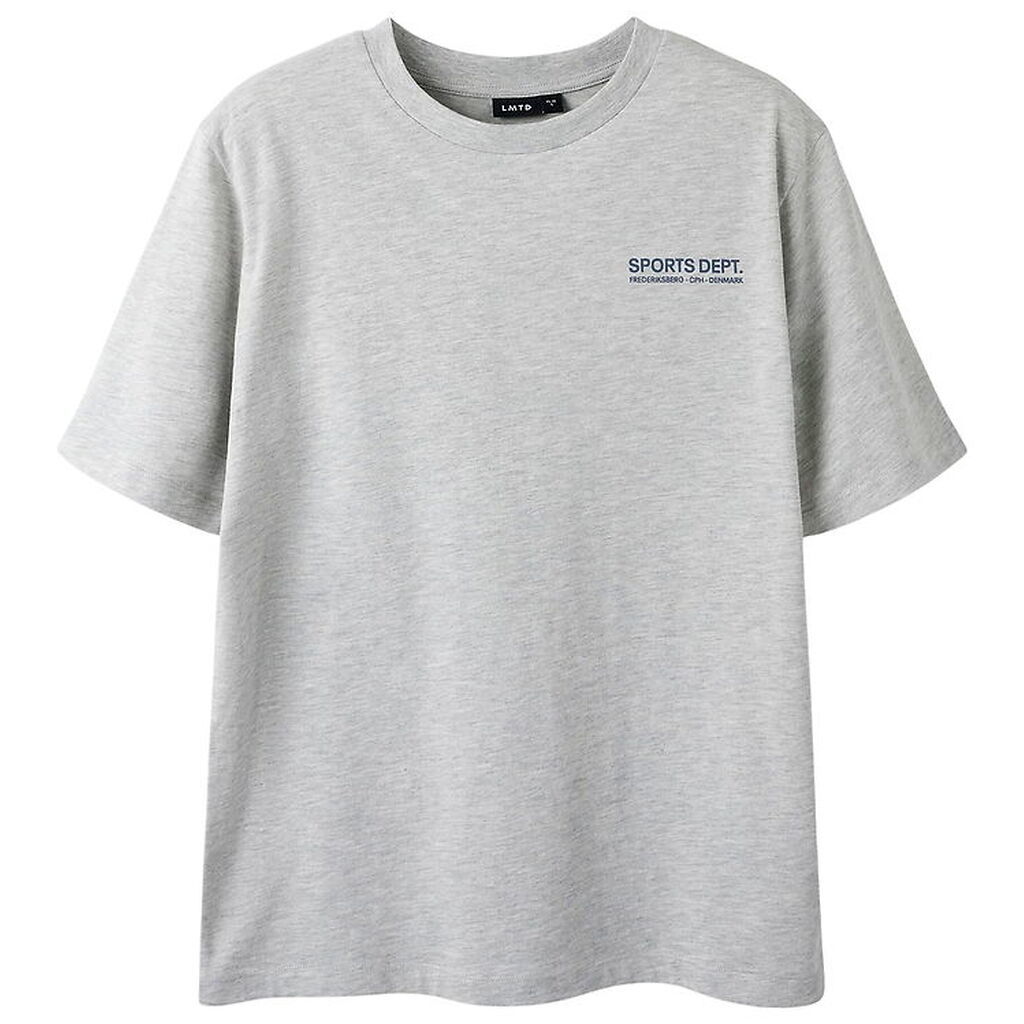 LMTD T-shirt - NlnMoods - Light Grey Melange/Dark Sapphire m. Pr