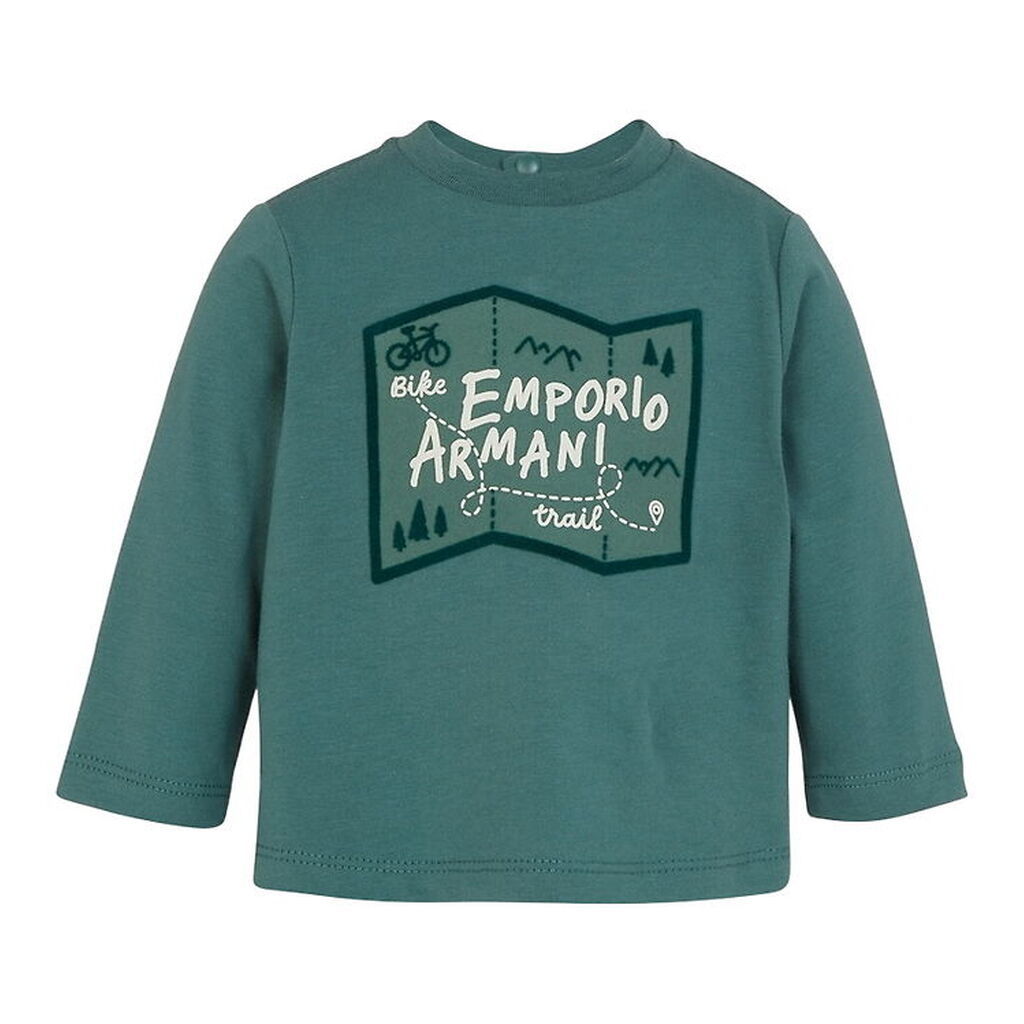 Emporio Armani Bluse - Silver Pine m. Print