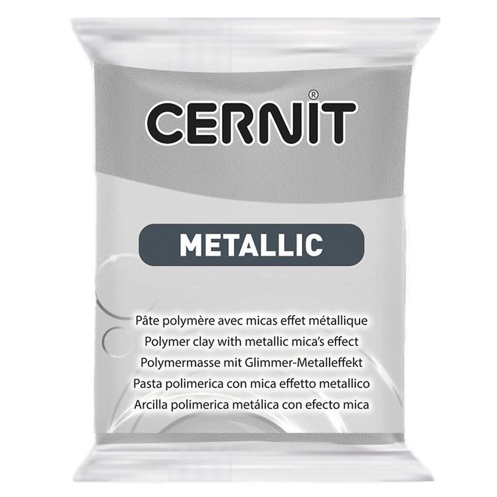 Cernit Polymer Ler - Metallic - Sølv