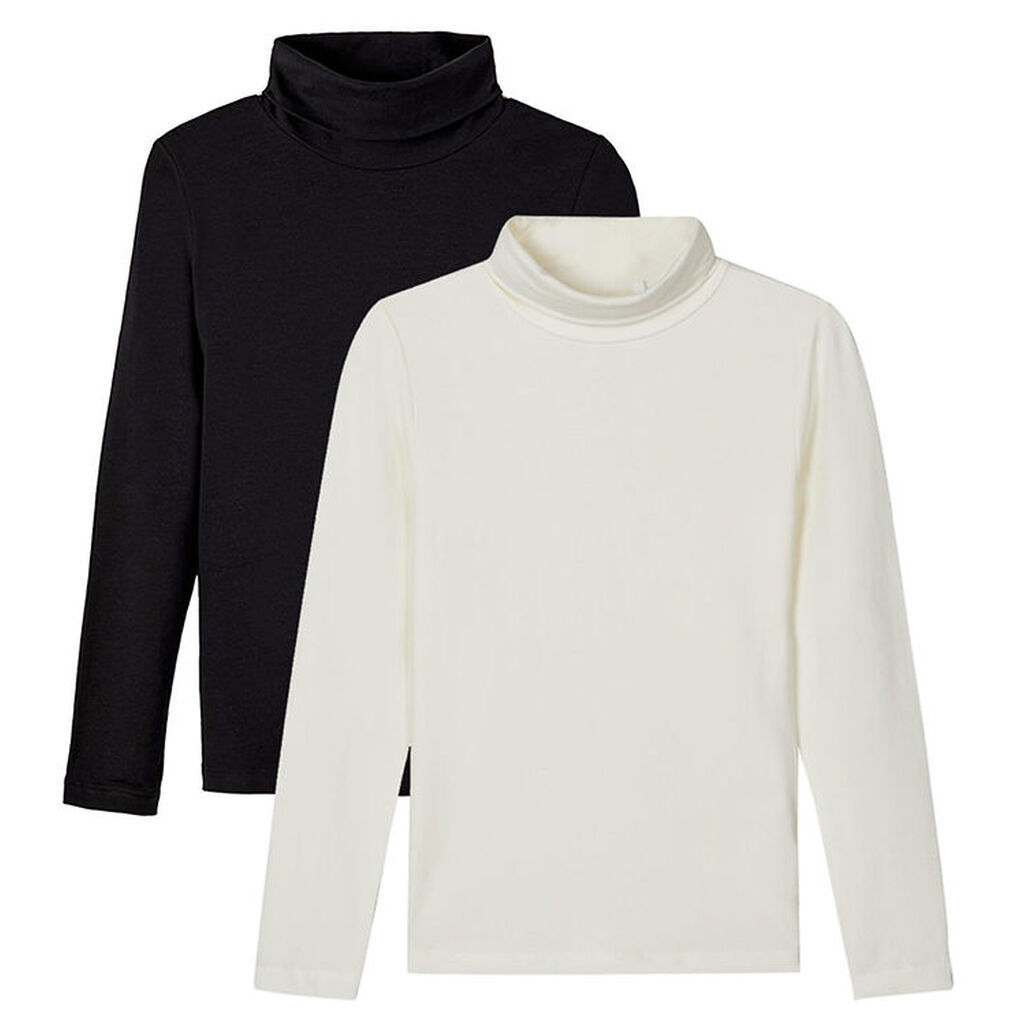 Name It Bluse m. Rullekrave - 2-pak - Noos - NknViggo - White Al