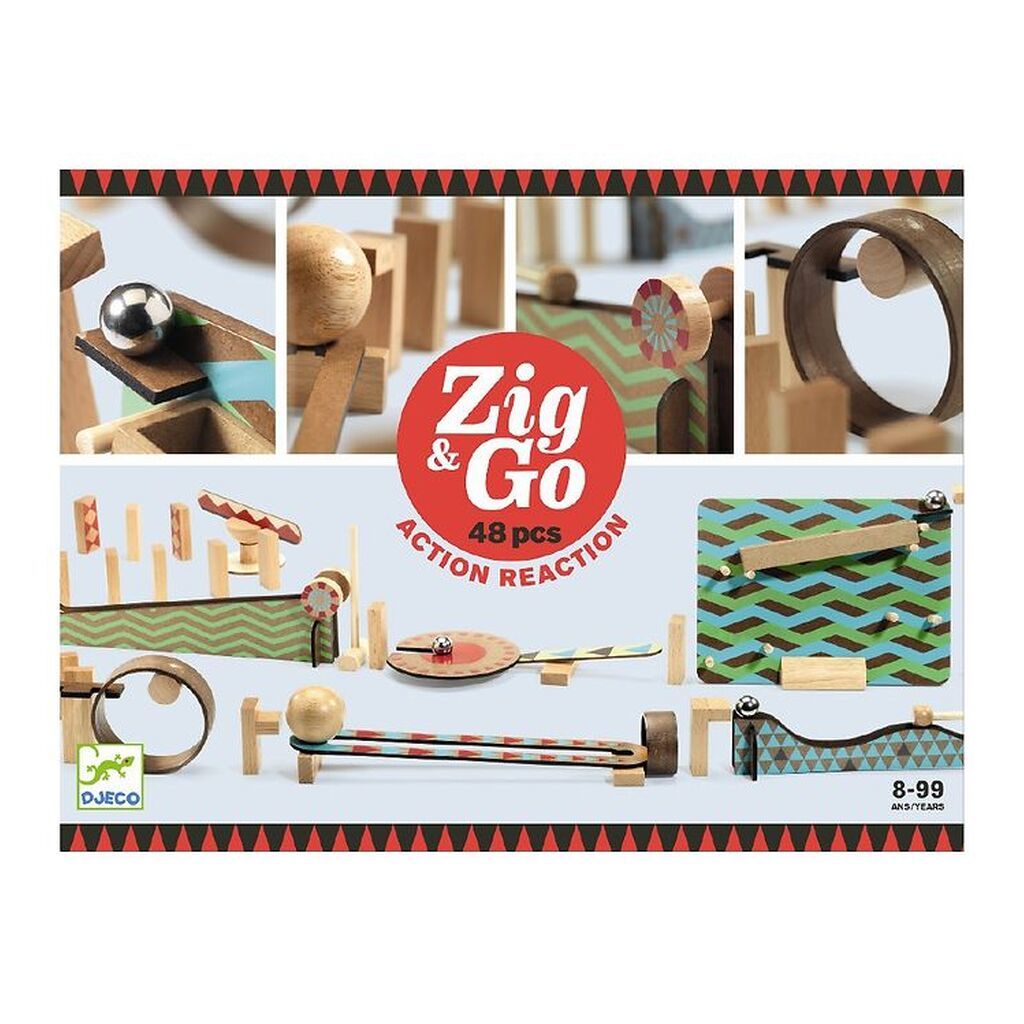 Djeco Kuglebane - 48 dele - Zig & Go - Træ