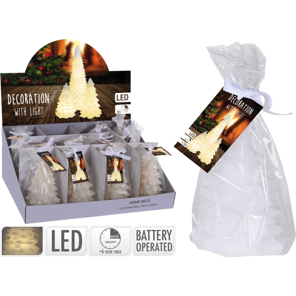 Juletræ LED-lys 12 cm hvid