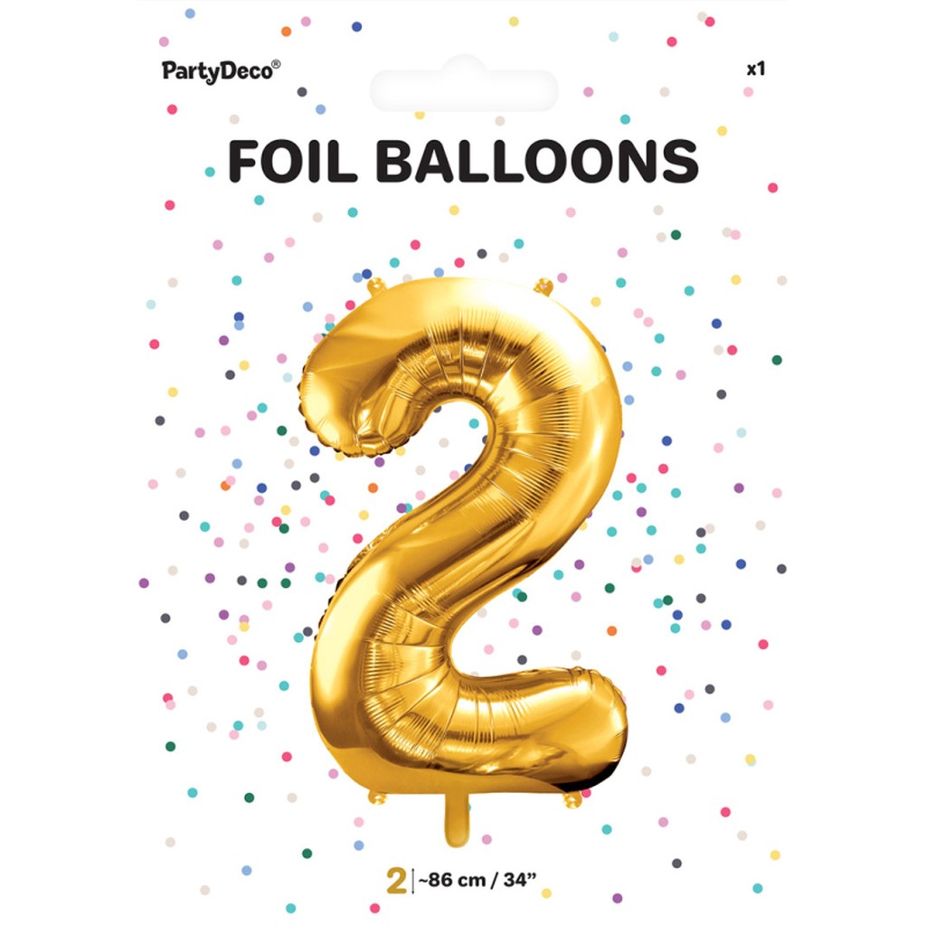 Tal ballon 2 guld 86 cm