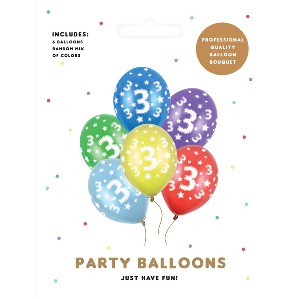 Ballon  3 metallic mix 6-pk