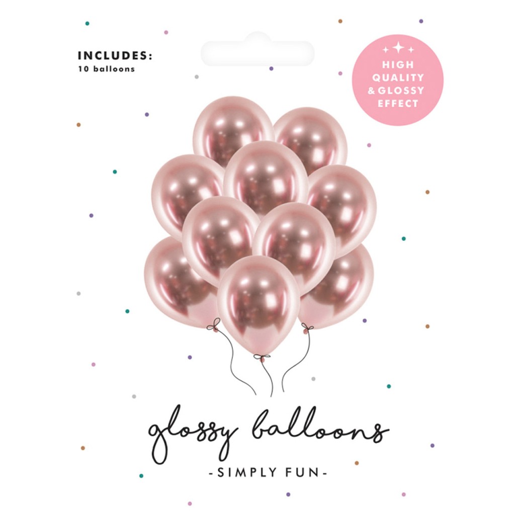 Balloner glossy rosaguld 10-pak