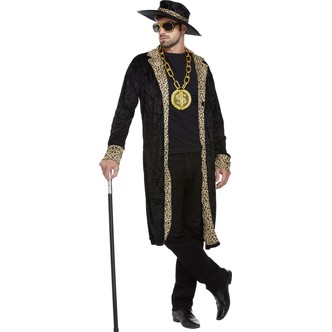 Pimp kostume sort m/leopard