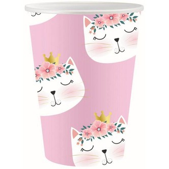 Papkrus katte lyserød 6-pak