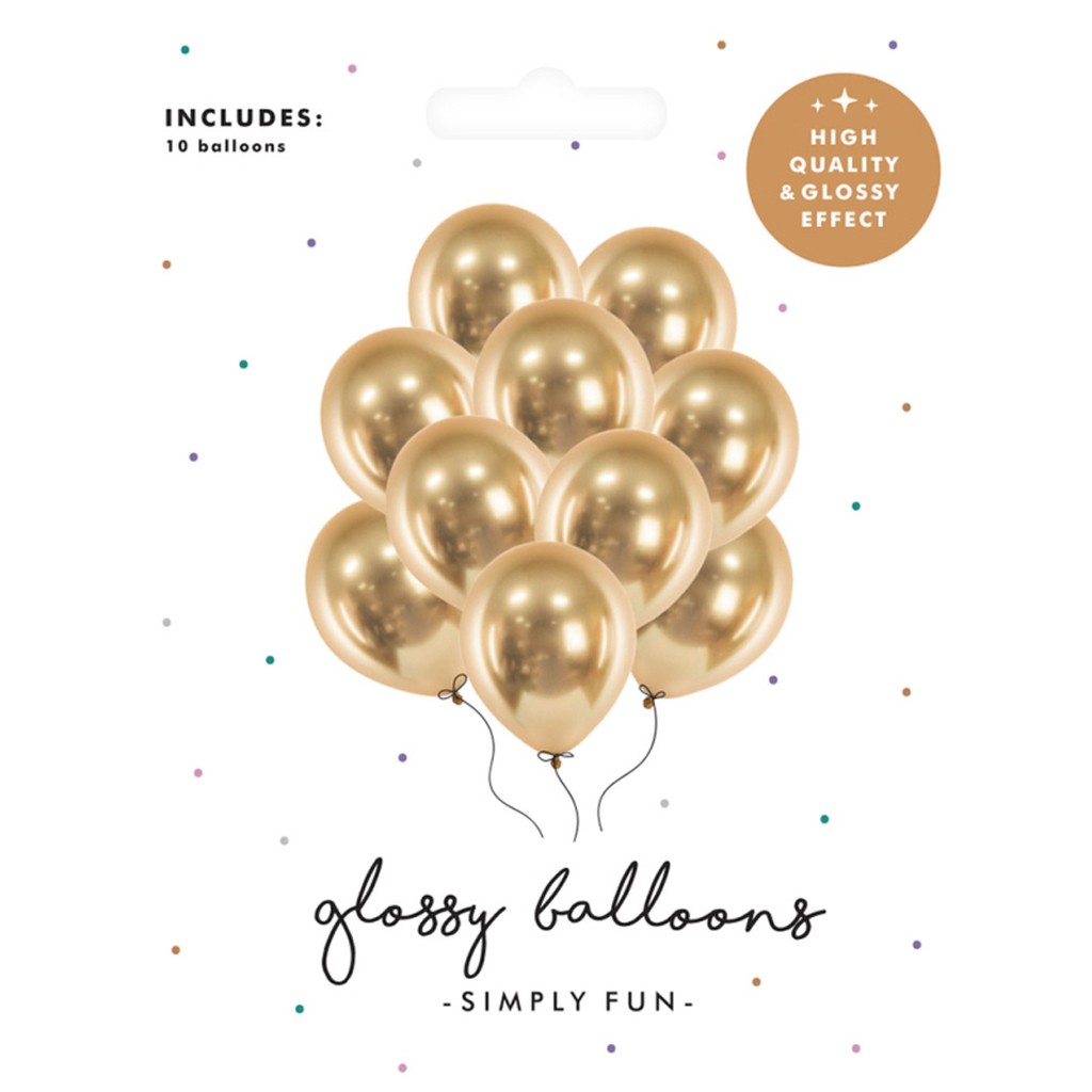 Balloner glossy guld 10-pak