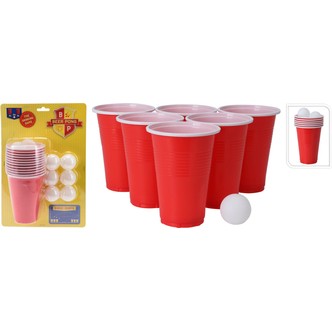 Beer Pong sæt med 24 dele