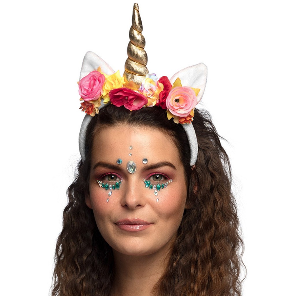 Unicorn hårbøjle med blomster
