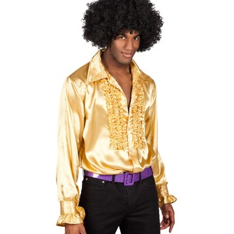 Disco skjorte guld, M/L