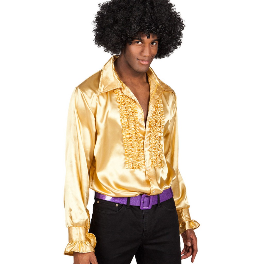 Disco skjorte guld, XL