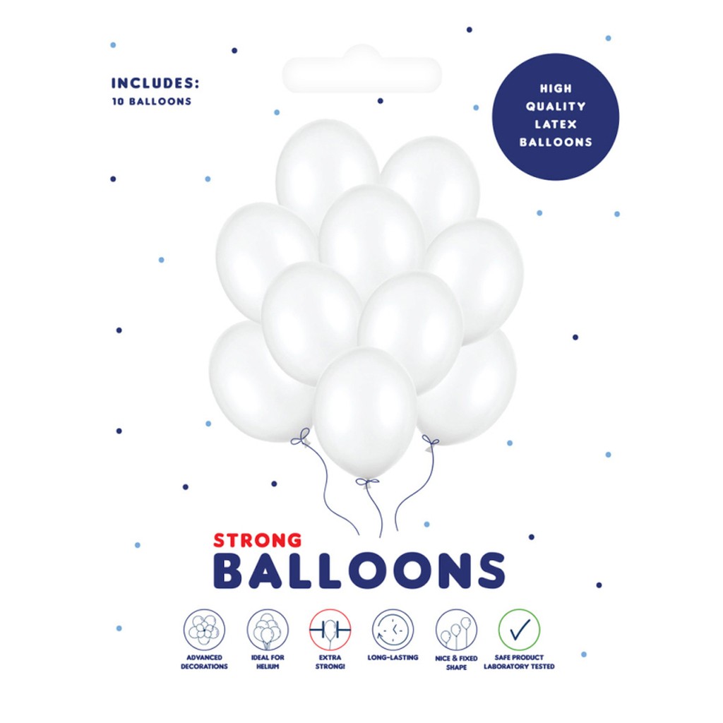 Balloner hvid 30 cm 10-pak