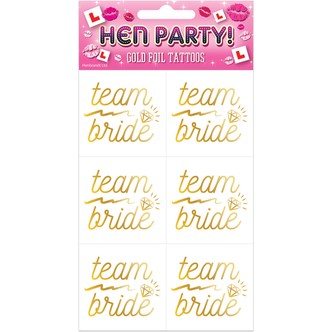 Team Bride tattoos 6-pak