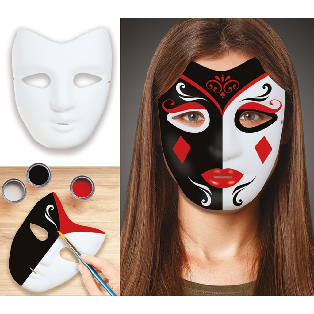 Maske til at male på, hvid