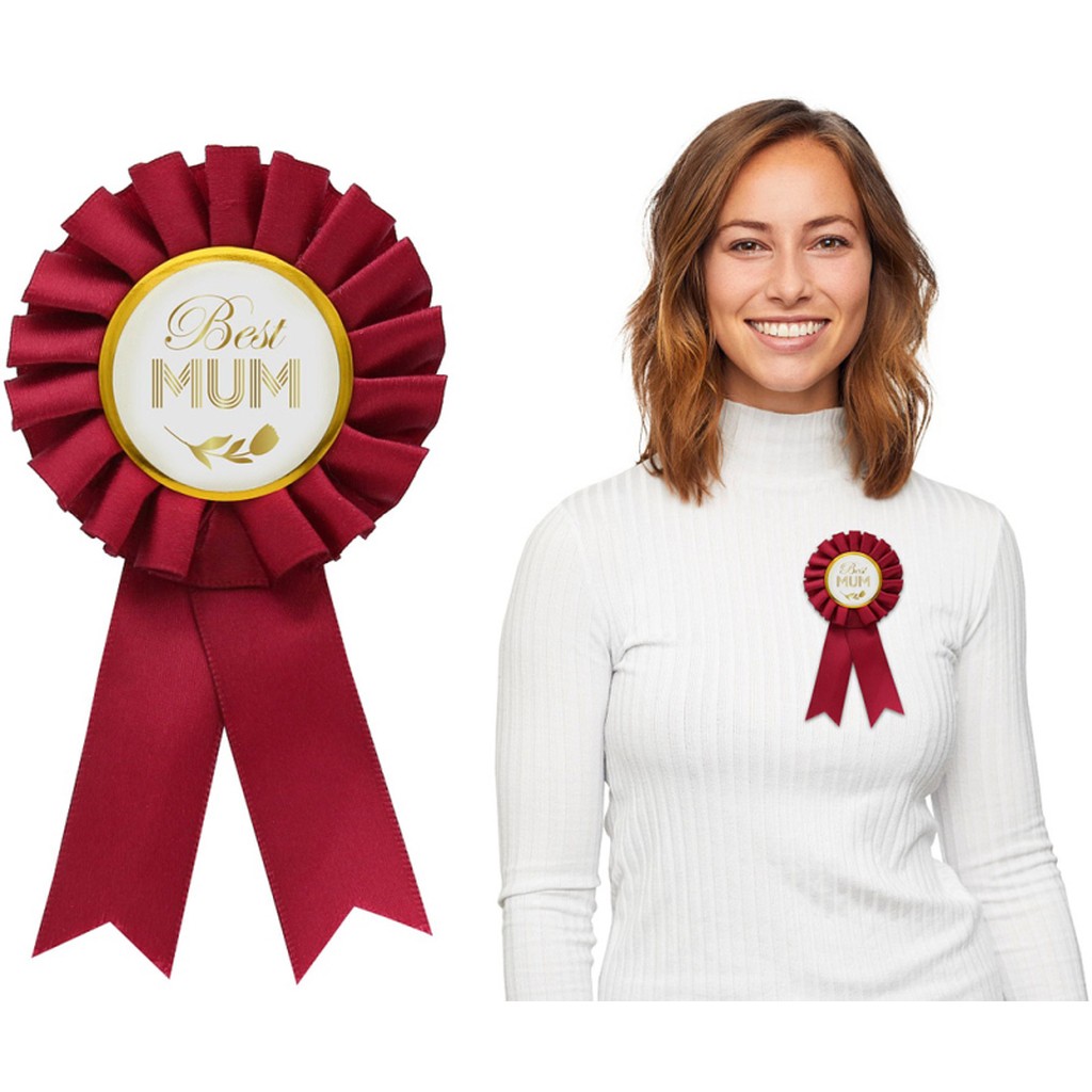 Best MUM badge med satinbånd
