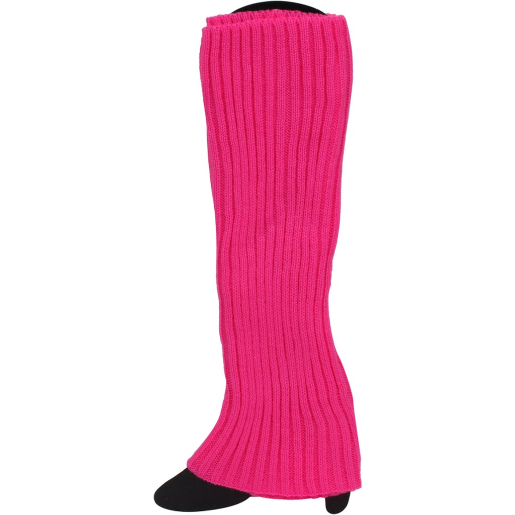 Benvarmere strik, neon-pink