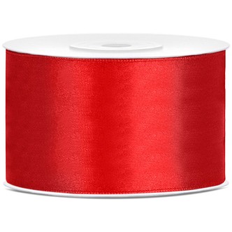 Silkebånd rød  38 mm x 25 m