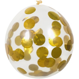 Konfetti ballon guld 5-pak