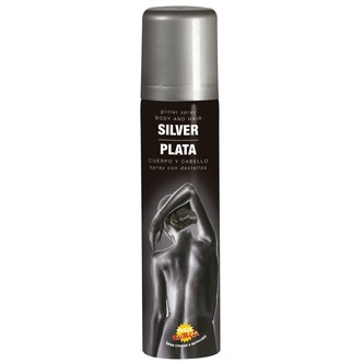 Krop/hår spray sølv glitter