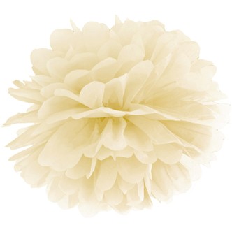 Pompom papir 25 cm creme
