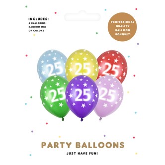 Ballon 25 metallic mix 6-pk