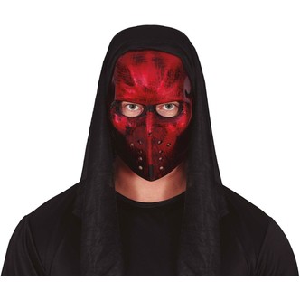 Hockey maske rød med hætte