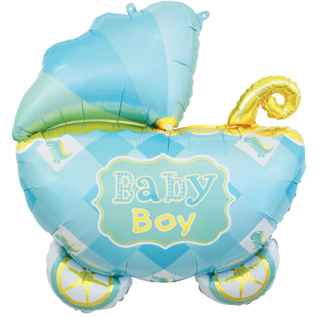 Folieballon barnevogn lyseblå