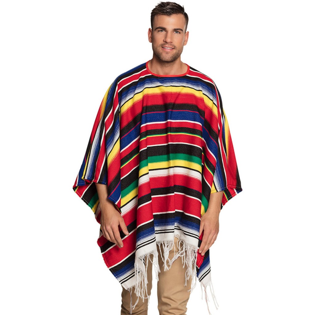 Mexicansk poncho 140x155 cm