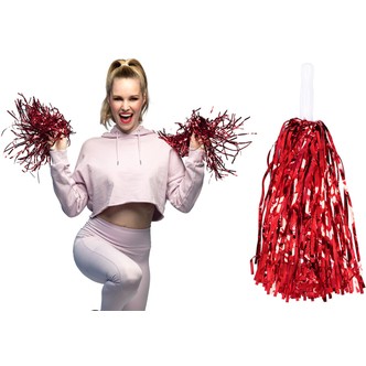 Cheerleader pom poms, rød
