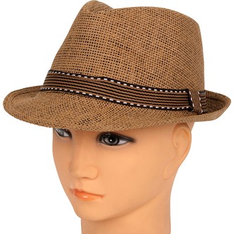 Fedora stråhat, lys brun