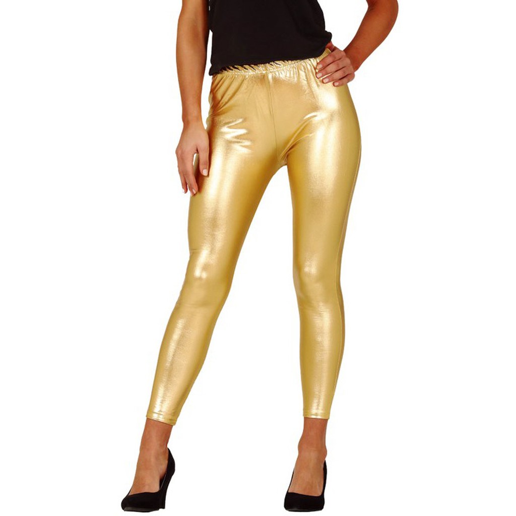 Leggings, guld, str. M