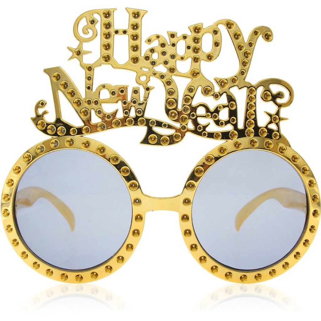 Happy New Year solbriller, guld