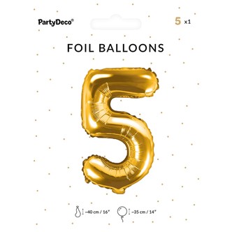 Tal ballon 5 guld 35 cm
