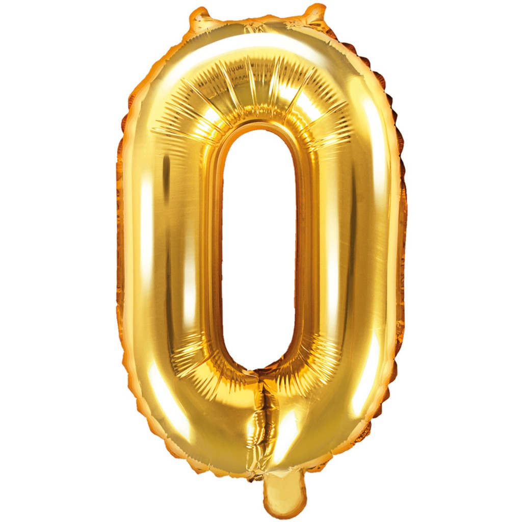 Tal ballon 0 guld 35 cm