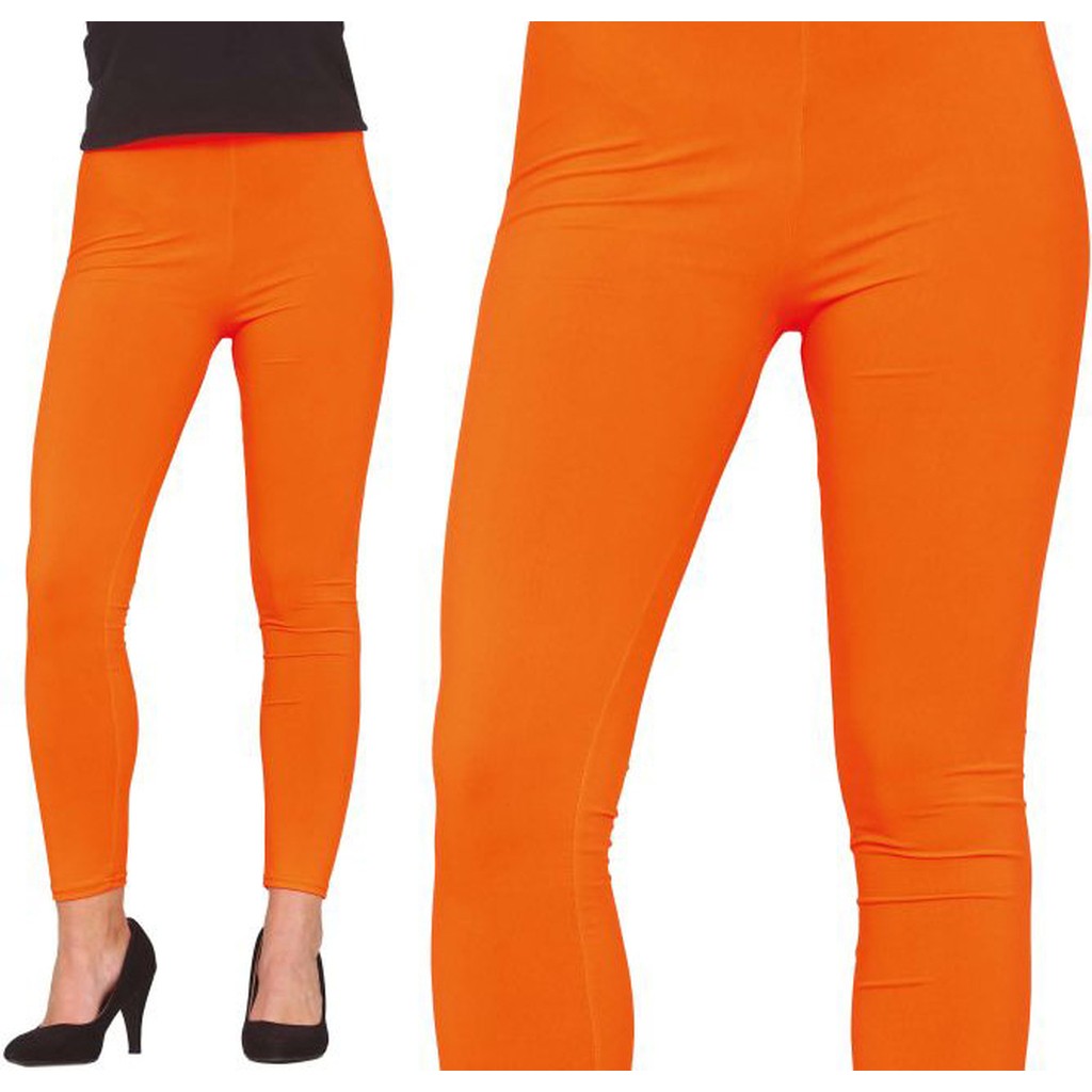 Leggings, neon orange, L