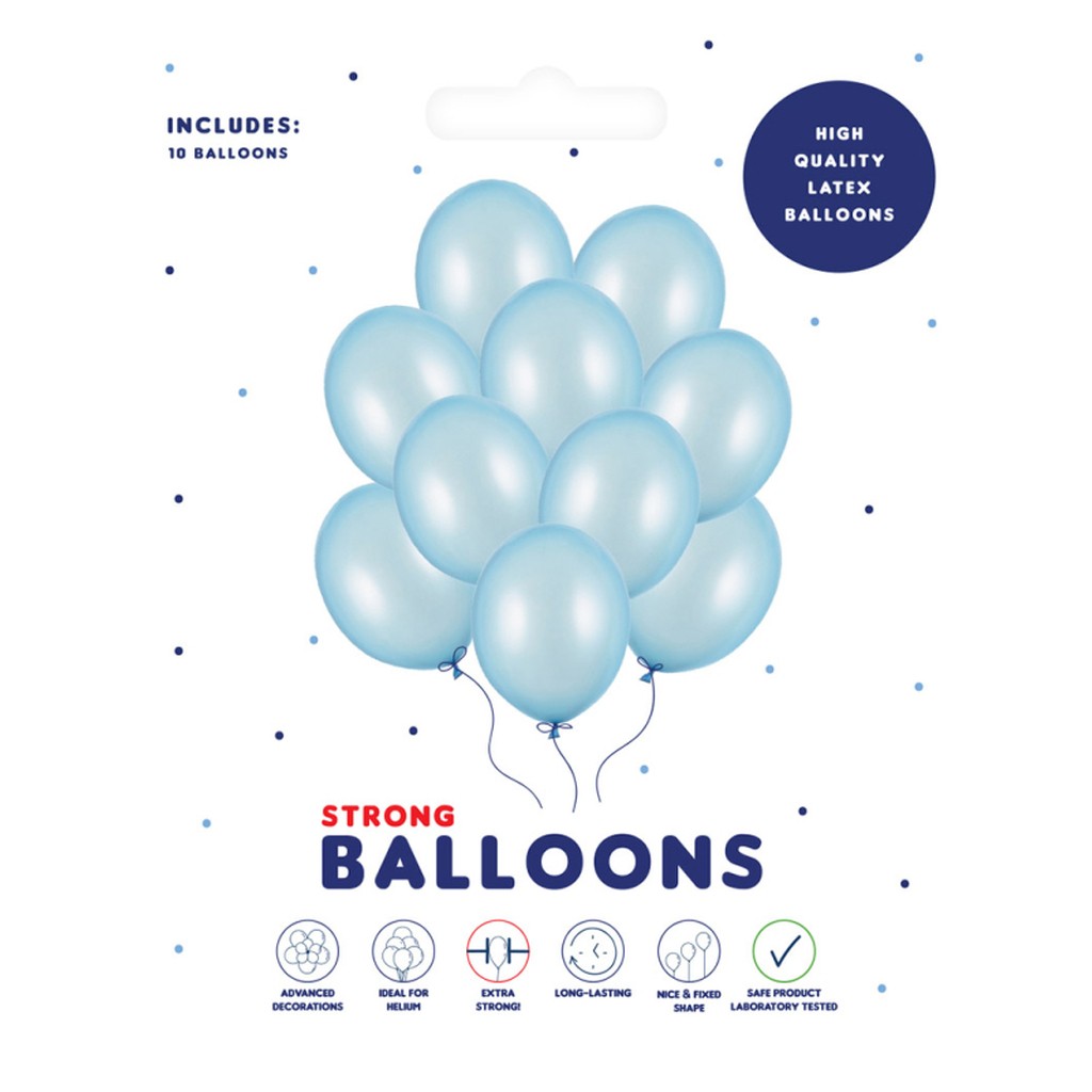 Balloner lyseblå 30 cm 10-pak
