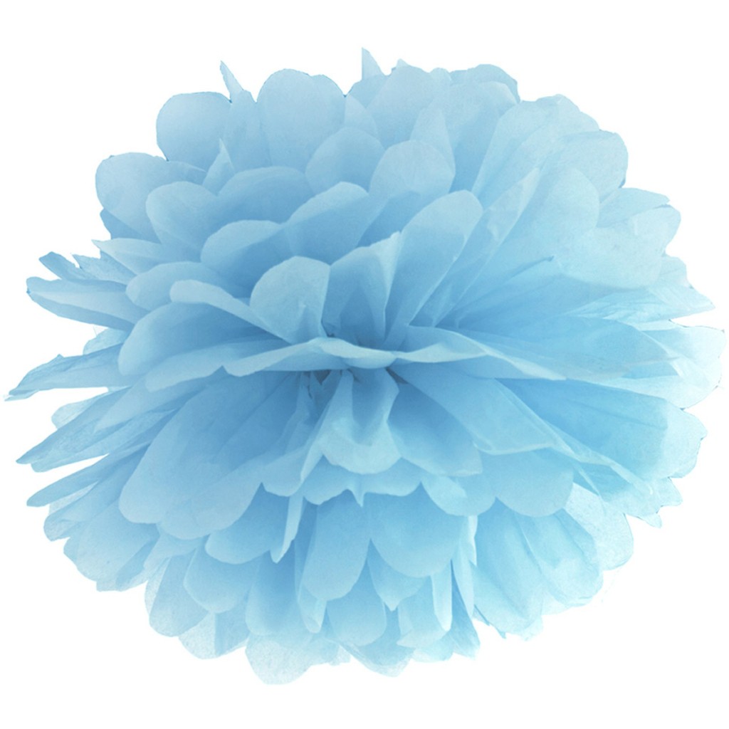 Pompom papir 25 cm støvblå