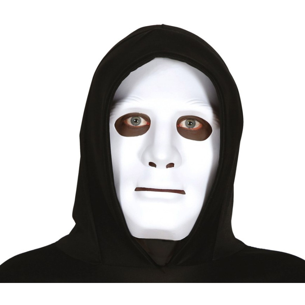 Robotmaske plast, hvid
