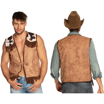 Cowboy vest, brun, str. L/XL