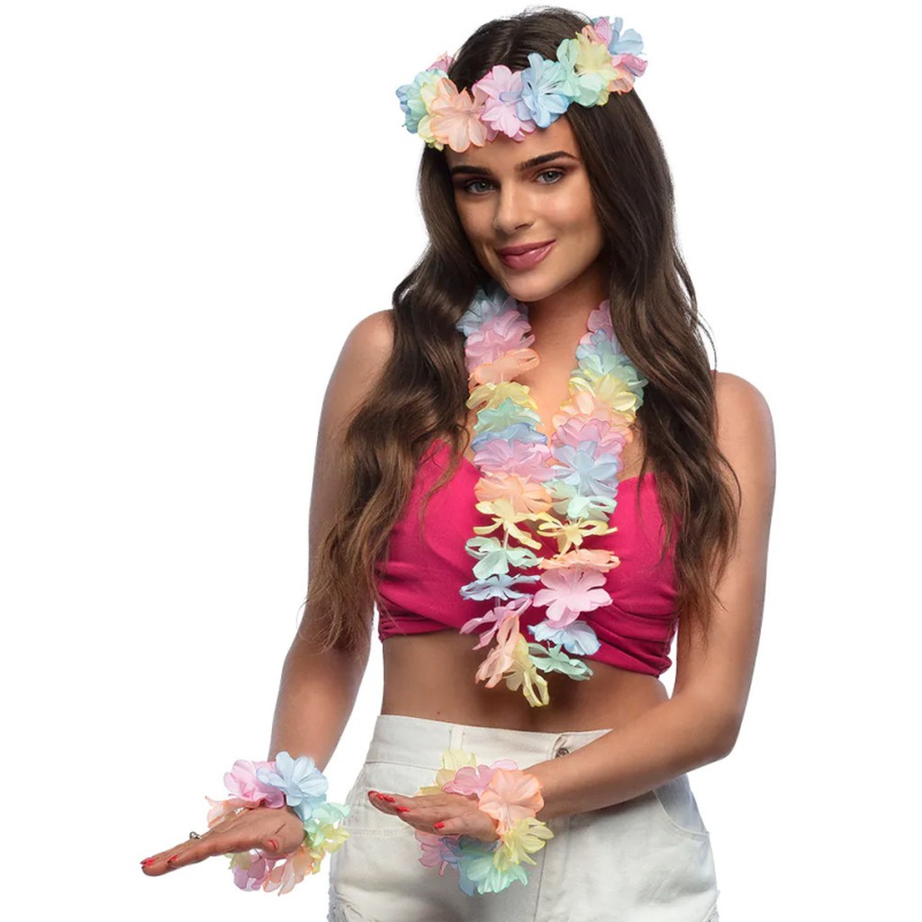 Hawaiikrans sæt, pastel