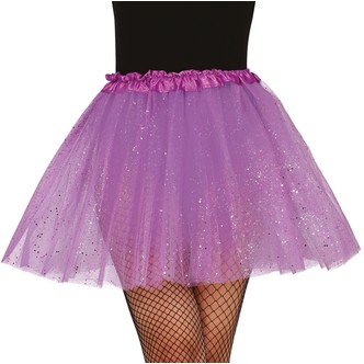 Tylskørt 40 cm lilla glitter