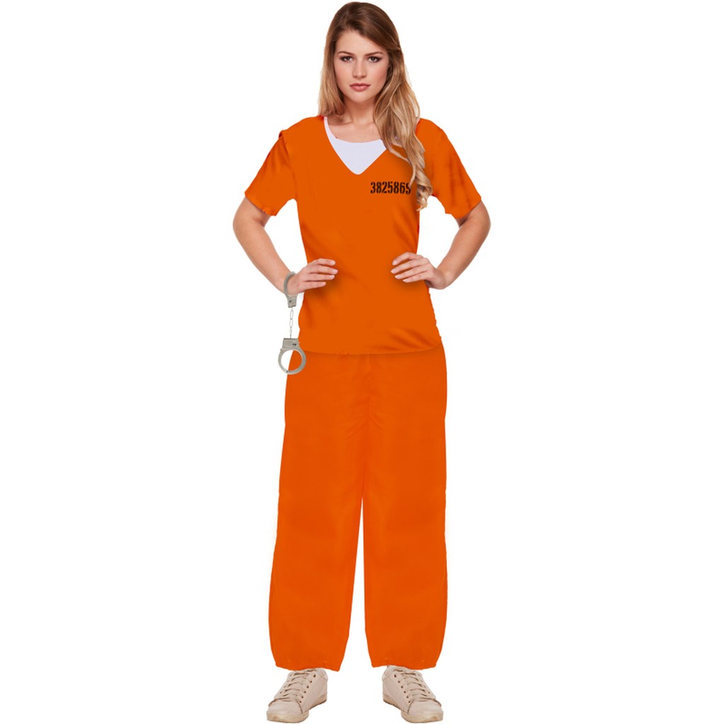 Orange fangedragt kvinde