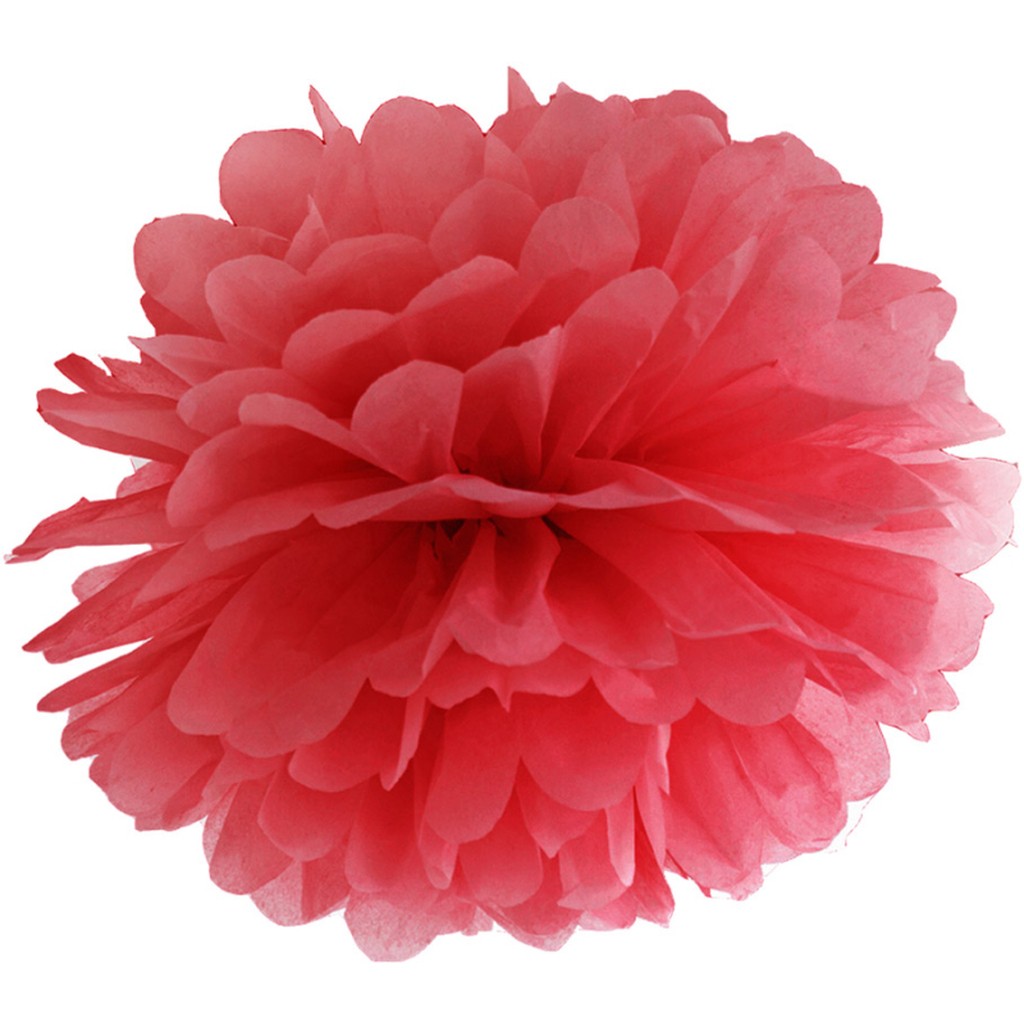 Pompom papir 25 cm rød