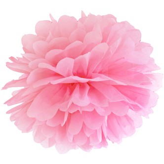 Pompom papir 25 cm lyserød
