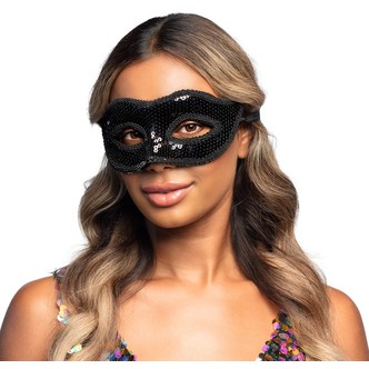 Maskerade maske pailletter, sort