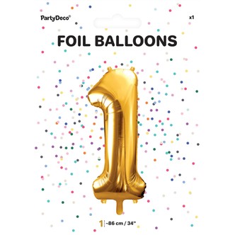 Tal ballon 1 guld 86 cm