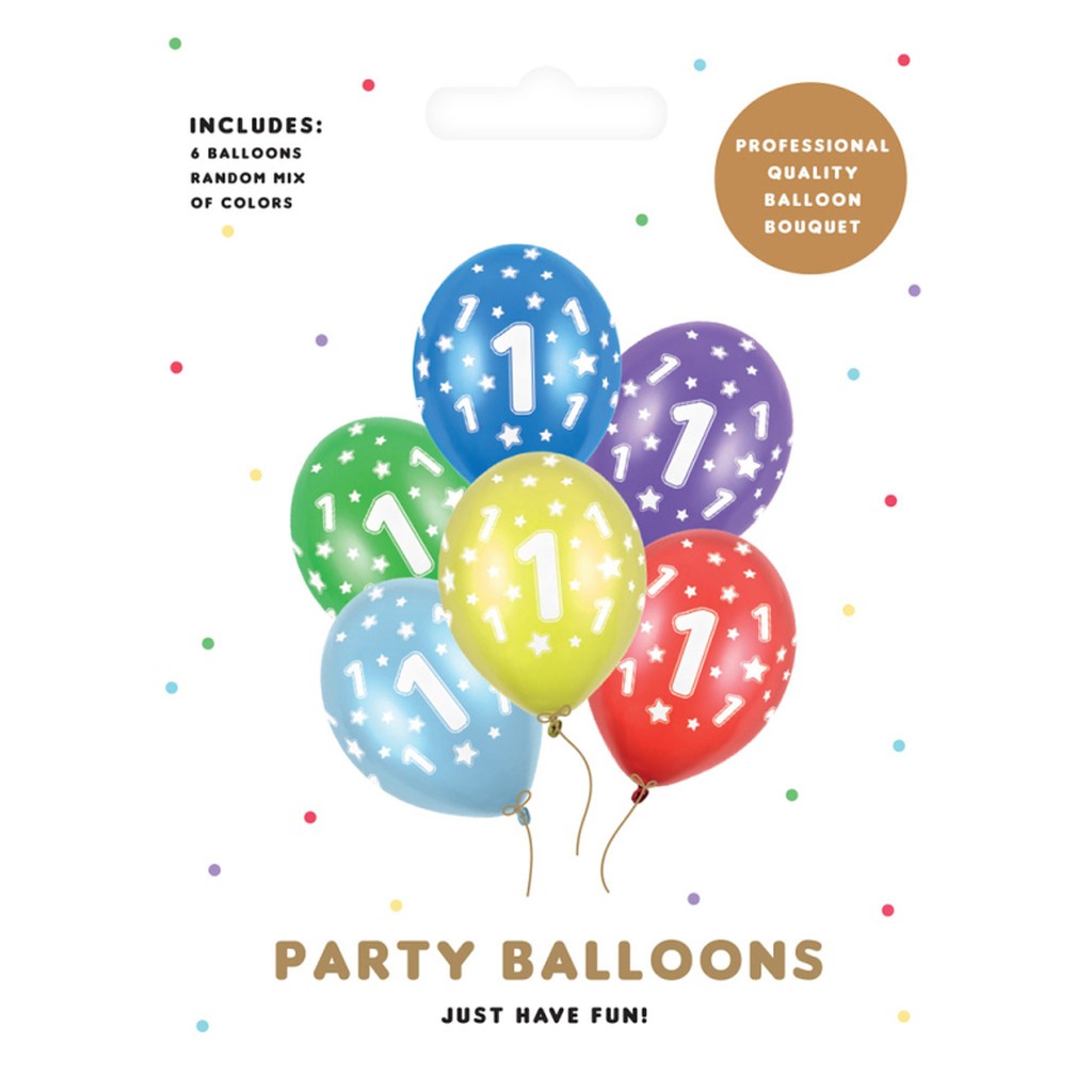 Ballon  1 metallic mix 6-pk